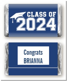 Class of 2023 Blue - Personalized Graduation Party Mini Candy Bar Wrappers