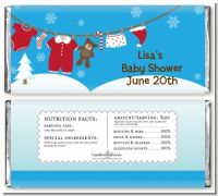 Clothesline Christmas - Personalized Baby Shower Candy Bar Wrappers