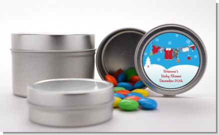 Clothesline Christmas - Custom Baby Shower Favor Tins