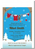 Clothesline Christmas - Baby Shower Petite Invitations