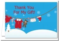 Clothesline Christmas - Baby Shower Thank You Cards