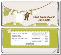 Clothesline It's A Baby - Personalized Baby Shower Candy Bar Wrappers