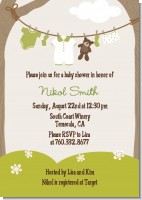 Clothesline It's A Baby - Baby Shower Invitations