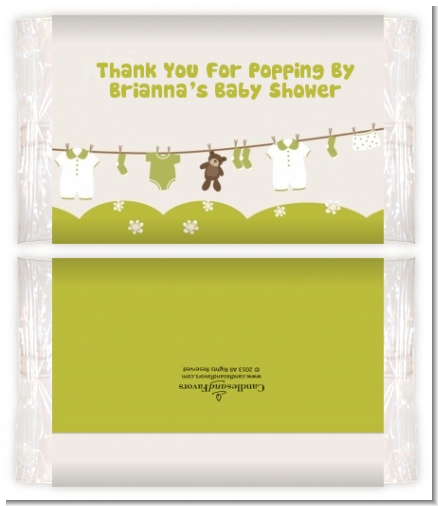 Clothesline It's A Baby - Personalized Popcorn Wrapper Baby Shower Favors