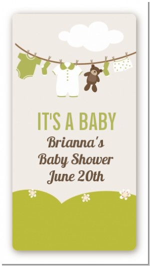 Clothesline It's A Baby - Custom Rectangle Baby Shower Sticker/Labels