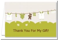 Clothesline It's A Baby - Baby Shower Thank You Cards