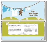 Clothesline It's A Boy - Personalized Baby Shower Candy Bar Wrappers