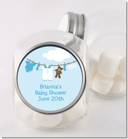 Clothesline It's A Boy - Personalized Baby Shower Candy Jar