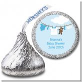 Clothesline It's A Boy - Hershey Kiss Baby Shower Sticker Labels