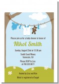 Clothesline It's A Boy - Baby Shower Petite Invitations