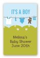 Clothesline It's A Boy - Custom Large Rectangle Baby Shower Sticker/Labels thumbnail