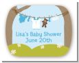 Clothesline It's A Boy - Personalized Baby Shower Rounded Corner Stickers thumbnail