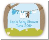 Clothesline It's A Boy - Personalized Baby Shower Rounded Corner Stickers