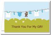 Clothesline It's A Boy - Baby Shower Thank You Cards