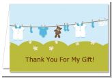 Clothesline It's A Boy - Baby Shower Thank You Cards