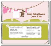 Clothesline It's A Girl - Personalized Baby Shower Candy Bar Wrappers