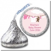 Clothesline It's A Girl - Hershey Kiss Baby Shower Sticker Labels