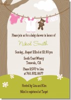 Clothesline It's A Girl - Baby Shower Invitations