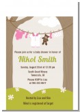 Clothesline It's A Girl - Baby Shower Petite Invitations