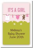 Clothesline It's A Girl - Custom Large Rectangle Baby Shower Sticker/Labels