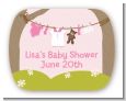Clothesline It's A Girl - Personalized Baby Shower Rounded Corner Stickers thumbnail