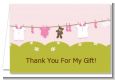 Clothesline It's A Girl - Baby Shower Thank You Cards thumbnail