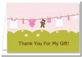 Clothesline It's A Girl - Baby Shower Thank You Cards