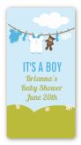 Clothesline It's A Boy - Custom Rectangle Baby Shower Sticker/Labels