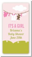 Clothesline It's A Girl - Custom Rectangle Baby Shower Sticker/Labels