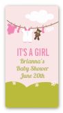 Clothesline It's A Girl - Custom Rectangle Baby Shower Sticker/Labels