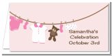 Clothesline It's A Girl - Personalized Baby Shower Place Cards