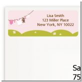 Clothesline It's A Girl - Baby Shower Return Address Labels