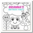 Color Your Own - Spring Garden - Personalized Birthday Party Card Stock Favor Tags thumbnail