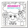 Color Your Own - Spring Garden - Square Personalized Birthday Party Sticker Labels thumbnail