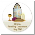 Communion Collage - Round Personalized Baptism / Christening Sticker Labels thumbnail