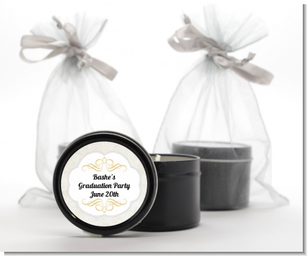 Con-Grad-ulations - Graduation Party Black Candle Tin Favors