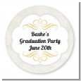 Con-Grad-ulations - Round Personalized Graduation Party Sticker Labels thumbnail