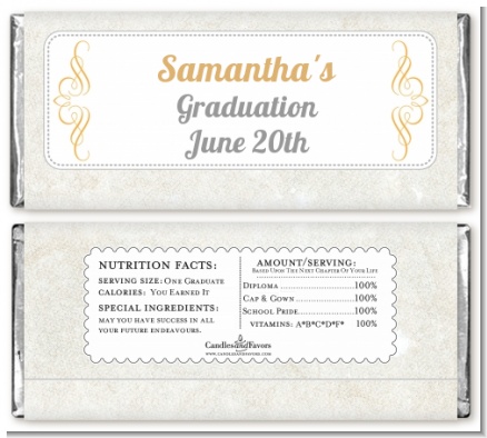 Con-Grad-ulations - Personalized Graduation Party Candy Bar Wrappers