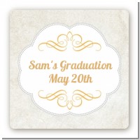 Con-Grad-ulations - Square Personalized Graduation Party Sticker Labels