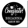 Congrats to the Grad - Round Personalized Graduation Party Sticker Labels thumbnail