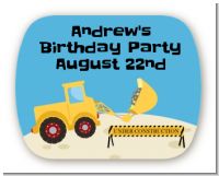 Construction Truck - Personalized Birthday Party Rounded Corner Stickers