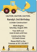 Construction Truck - Birthday Party Invitations