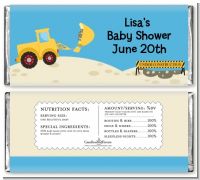 Construction Truck - Personalized Baby Shower Candy Bar Wrappers