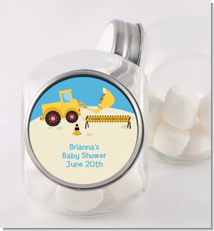 Construction Truck - Personalized Baby Shower Candy Jar