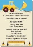 Construction Truck - Baby Shower Invitations