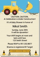 Construction Truck - Baby Shower Invitations