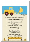 Construction Truck - Birthday Party Petite Invitations