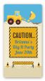 Construction Truck - Custom Rectangle Baby Shower Sticker/Labels thumbnail
