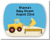 Construction Truck - Personalized Baby Shower Rounded Corner Stickers