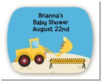 Construction Truck - Personalized Baby Shower Rounded Corner Stickers